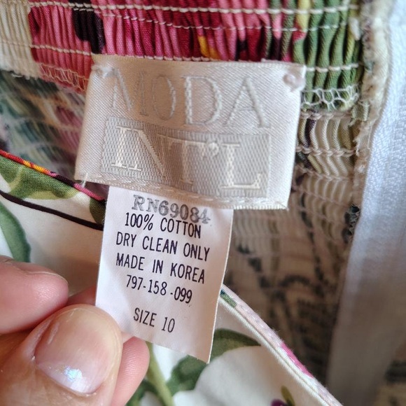 Vtg Moda Int’l Floral Midi Dress Women 10 Corset Ruched Off The Shoulder Prom - Picture 16 of 16